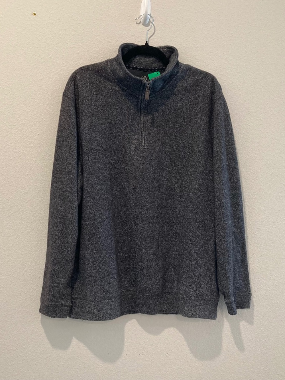 Hudson River Men's Large Charcoal Gray Heathered Quarter Zip Pullover Sweater